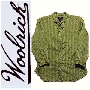 DONATED Blouse-Buttons, Textured Stripes-Fray Coll